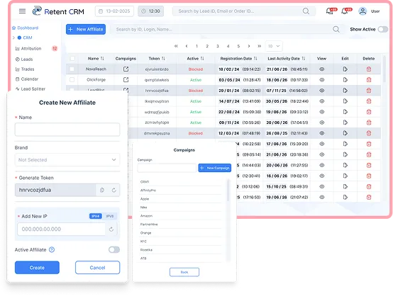 Affiliates Page CRM Image